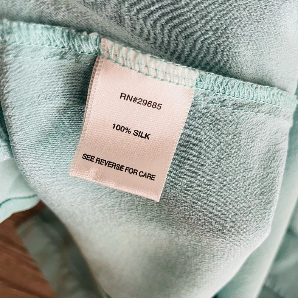 Pendleton silk blue tie collar long sleeve button front shirt blouse size 16 - Image 5