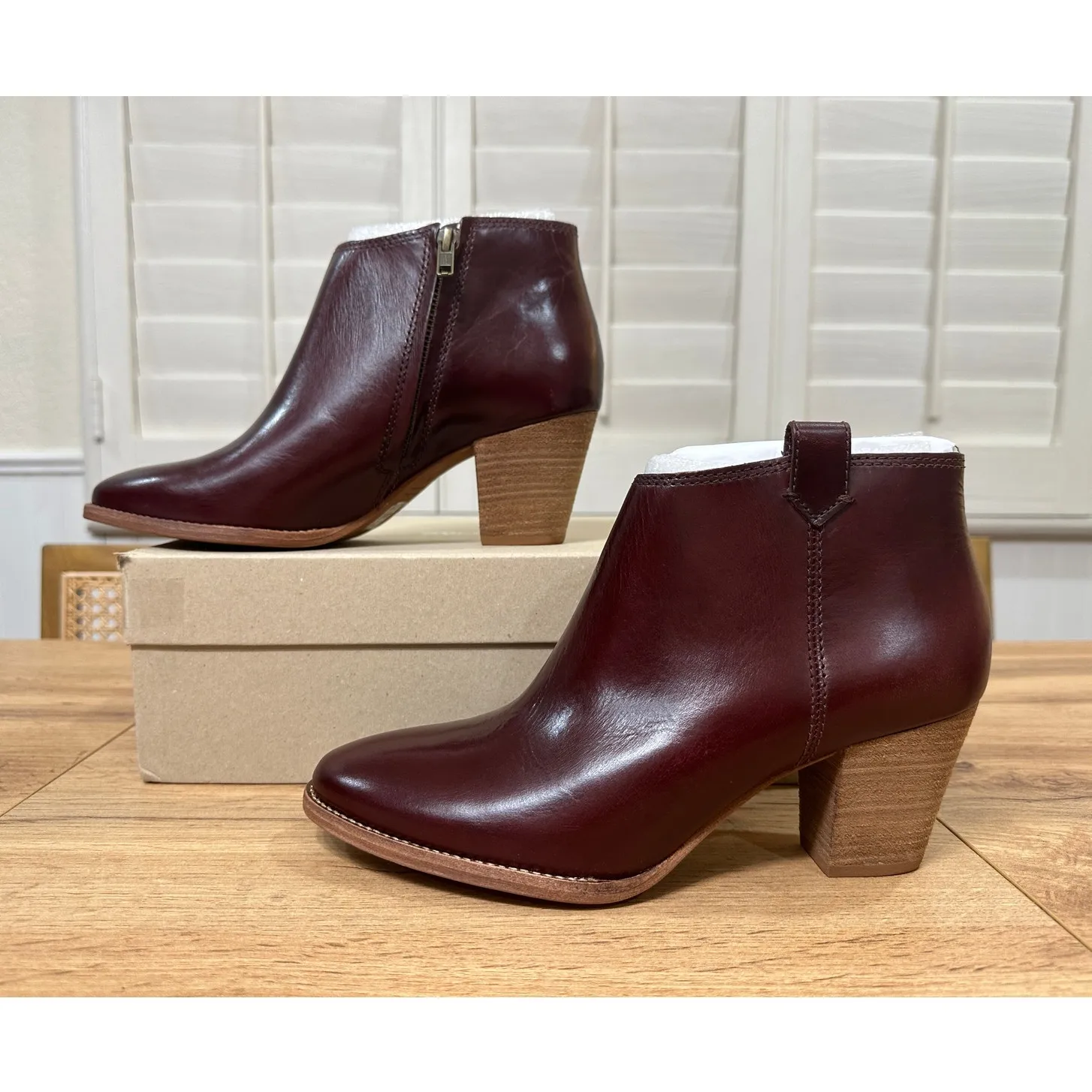 Madewell The Billie Boot Cabernet Red Leather Size 9 NIB Modern Dressy Office - Image 3