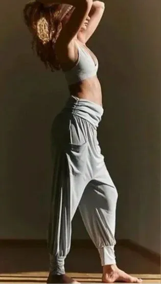 NWOT FREE PEOPLE Movement X Free People Victory Harem Pants - Beach Fog - Image 1