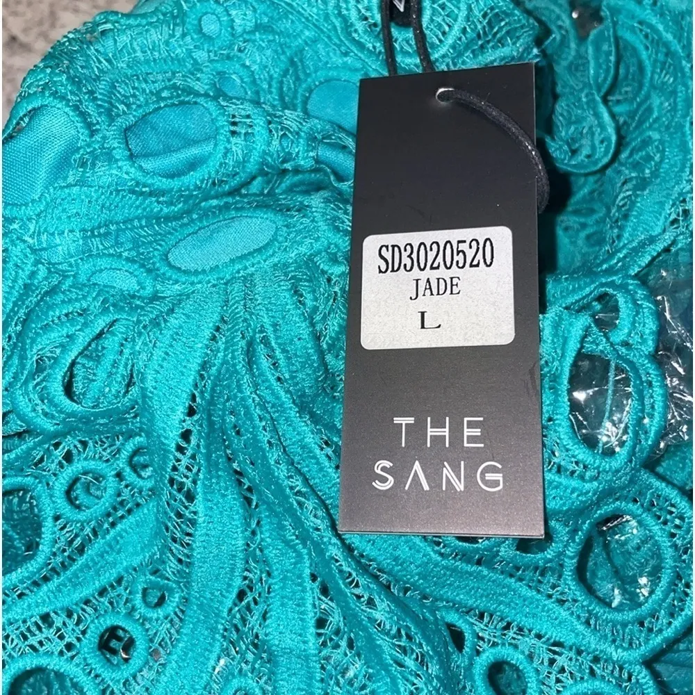 The Sang Dress Lace Eyelet Crochet Flounce Large - Image 6