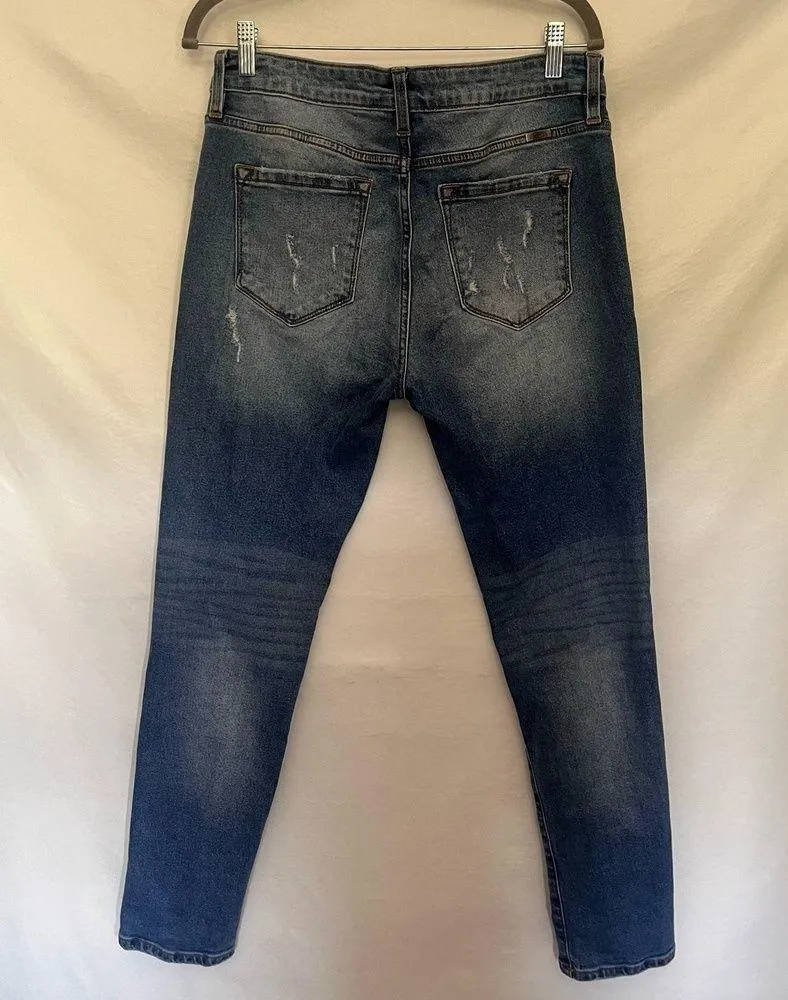 KAN CAN Estilo Distressed Womens Jeans SZ 9/28 Cut 38328 Medium Wash Midrise - Image 6