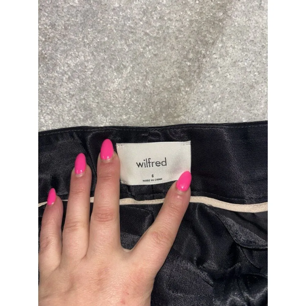 aritzia wilfred satin pants tie‎ belt black size 6 EUC - Image 5