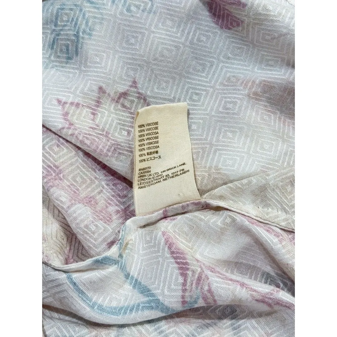 Anthropologie Let Me Be Womens Top Red Quilted Floral Blouse Cottagecore Boho XS - Image 11