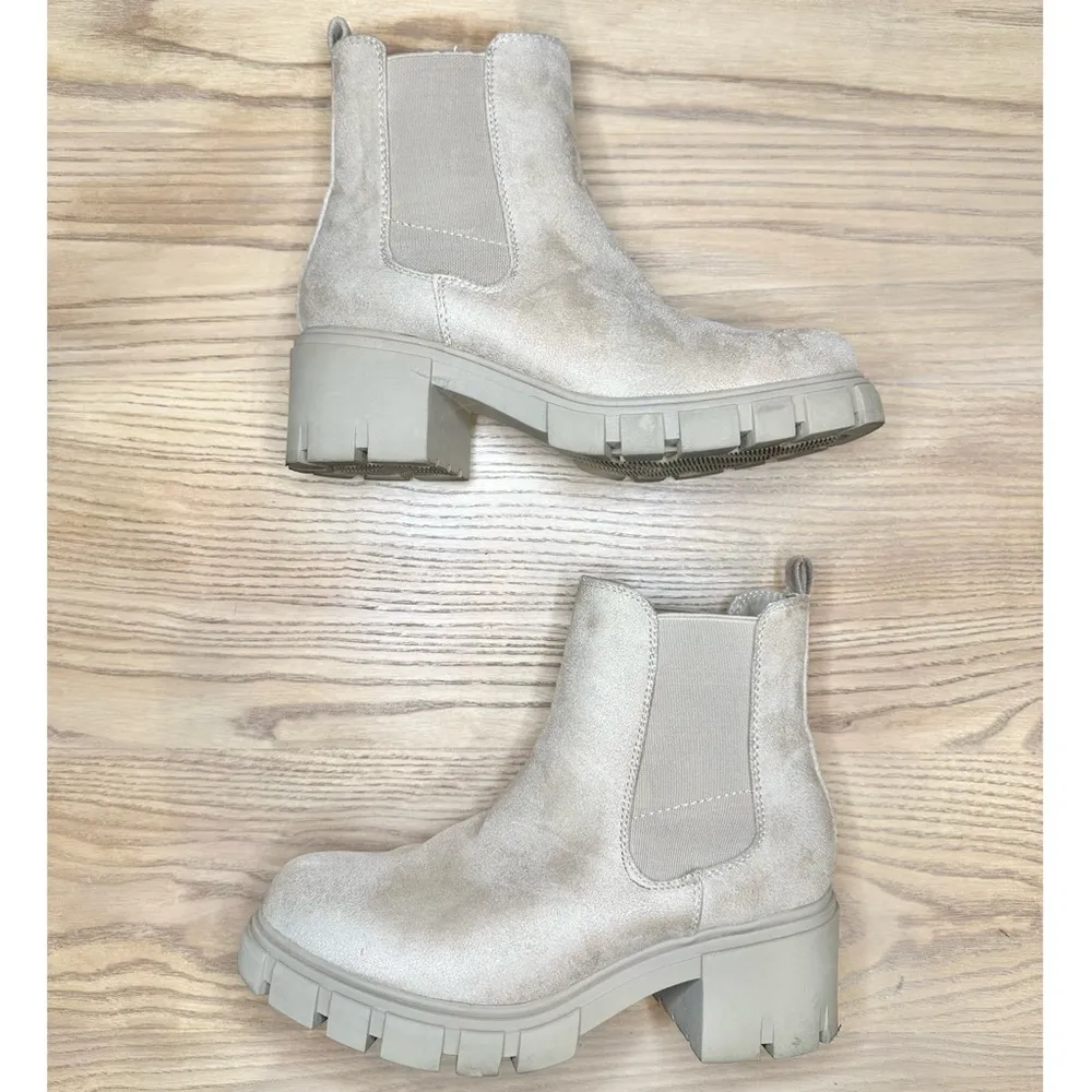 Madden Girl Tessa Faux Suede Tan Chelsea Boots - Image 2