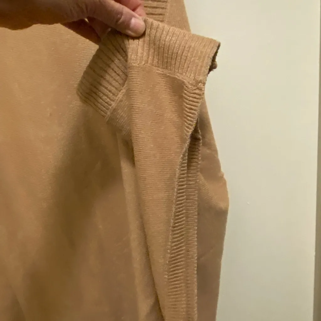 Dennis Basso Womens Camel Beige Poncho Shawl Sweater XL Turtleneck QVC NWOT - Image 3