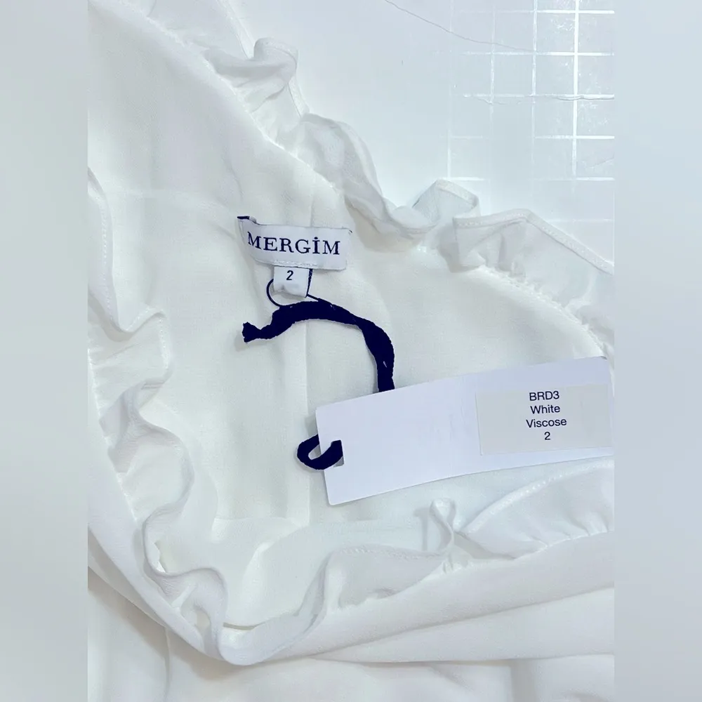 NWT MERIGM Magda bridal dress, size 2/M; missing belt White - Image 5