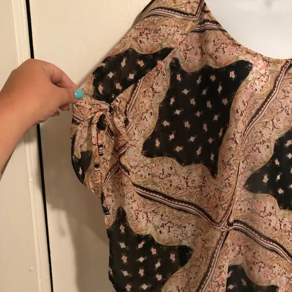 Cotton On Boho Scarf Print Poncho Blouse - Image 2