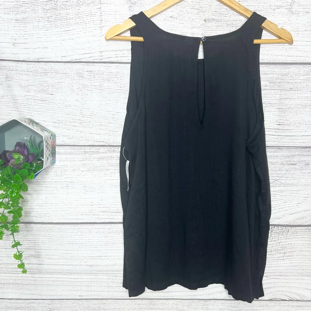 NWT Old Navy Black Sleeveless High Neck Tank Top Size XL Cotton Casual Relaxed - Image 4