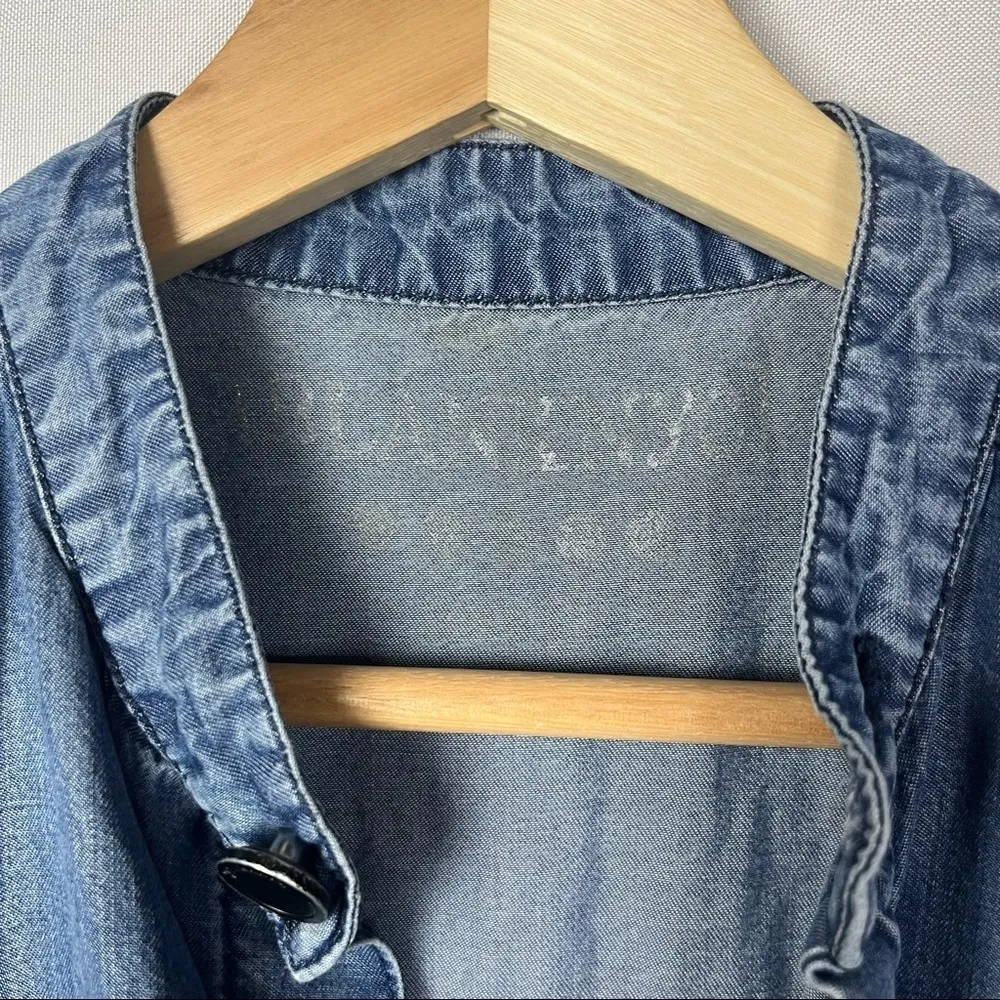 Blank NYC Medium Wash Denim Chambray Utility Romper S - Image 6