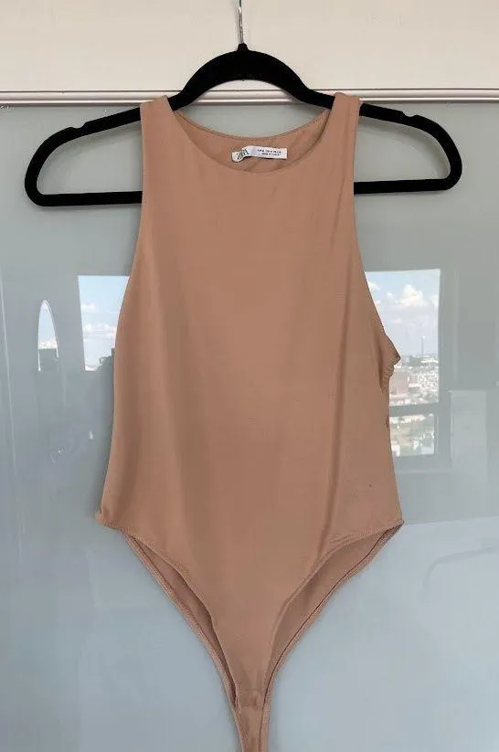 ZARA  Nude High Neck Bodysuit - Image 4