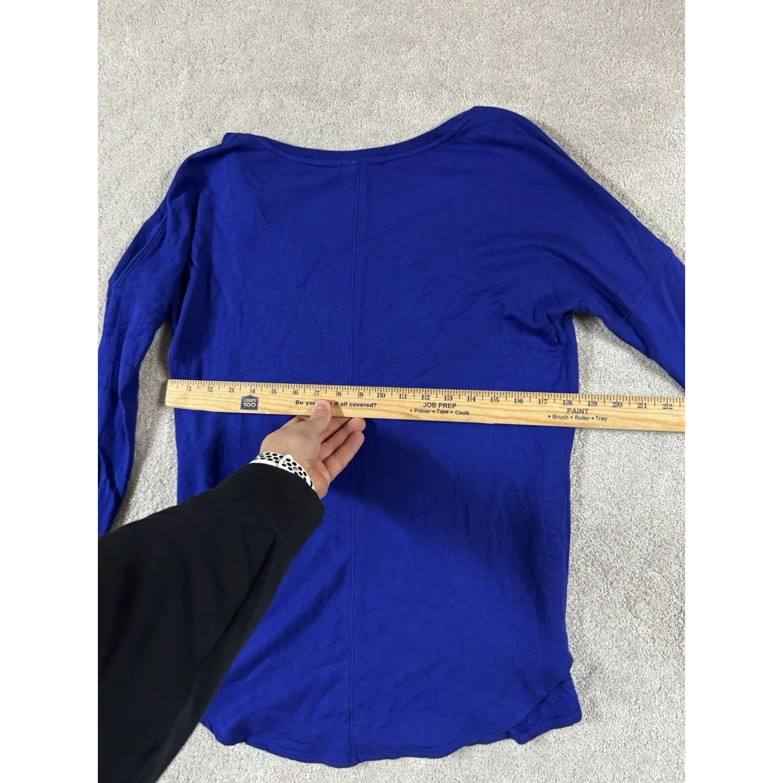 ATHLETA sweatshirt LUXE womens XS‎ Blue Pullover thumb holes oversized Soft - Image 8