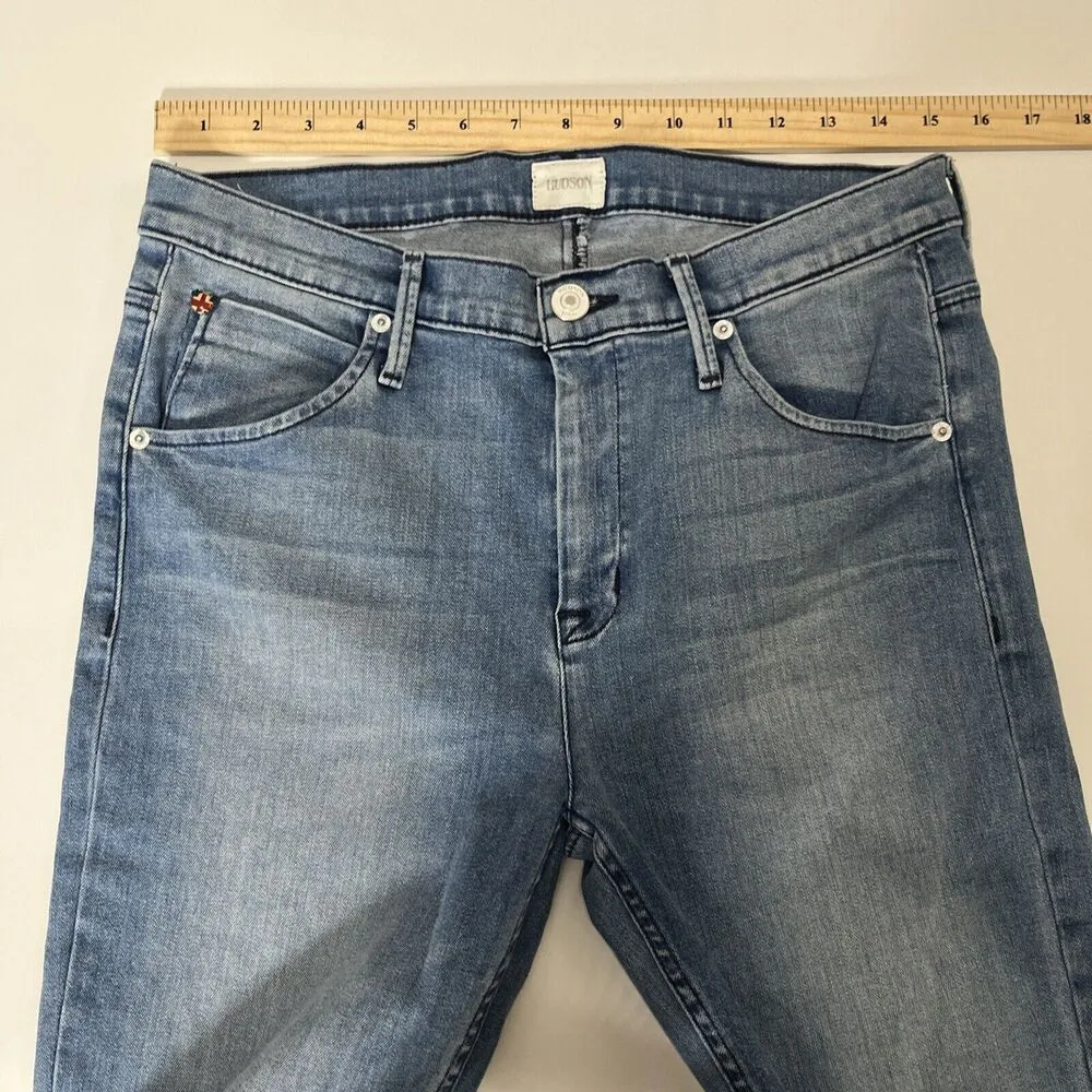 HUDSON LYNNE HIGH WAIST SUPER SKINNY FLAP Pocket JEAN 30 LIGHT WASH - Image 7