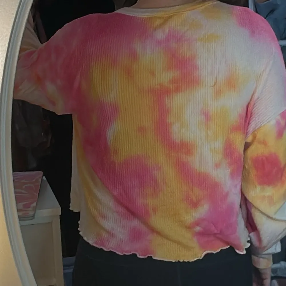 BB Dakota Orange Pink Tie Dye Top - Image 4