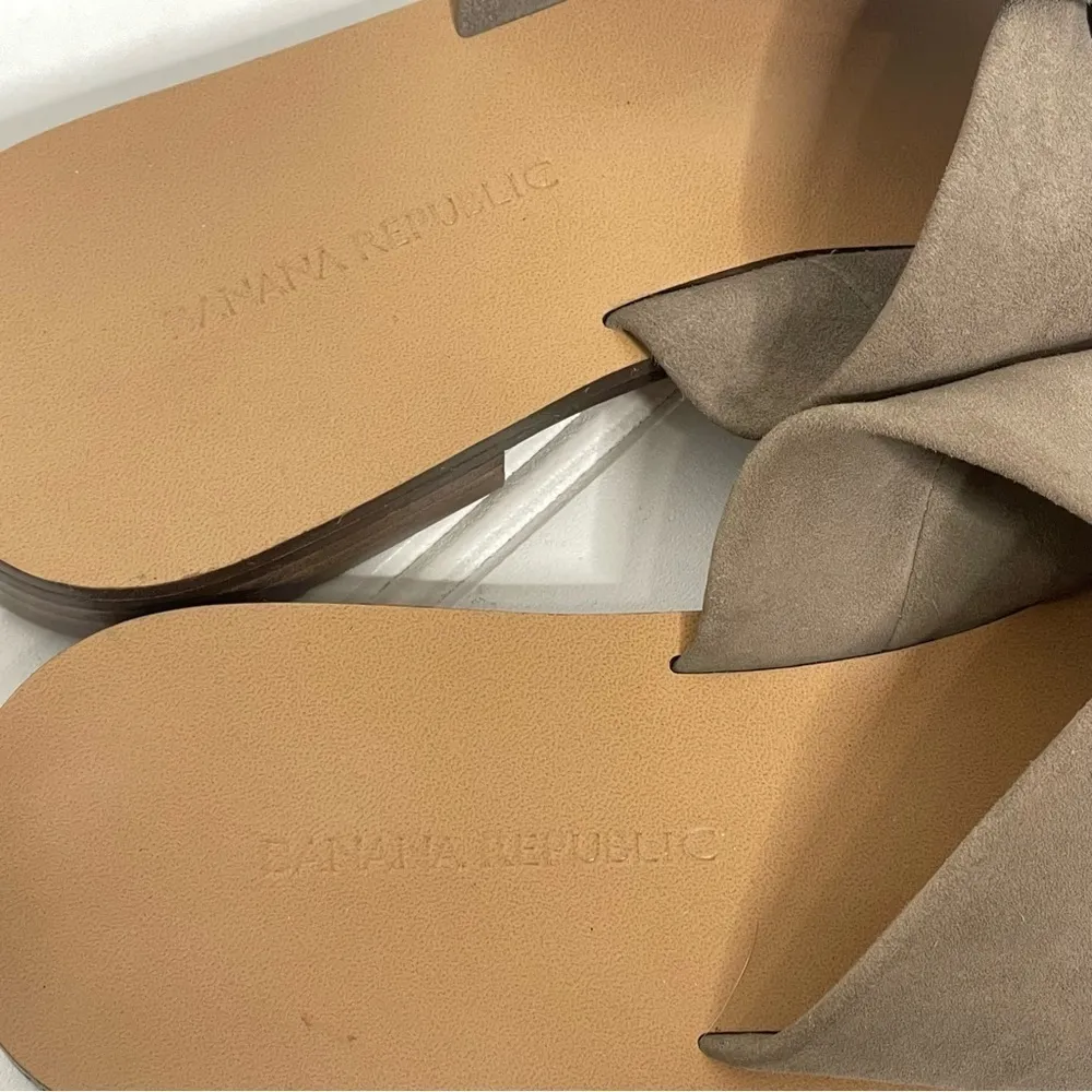 Banana Republic Suede Knot Front Slides Sz 6 641 - Image 5
