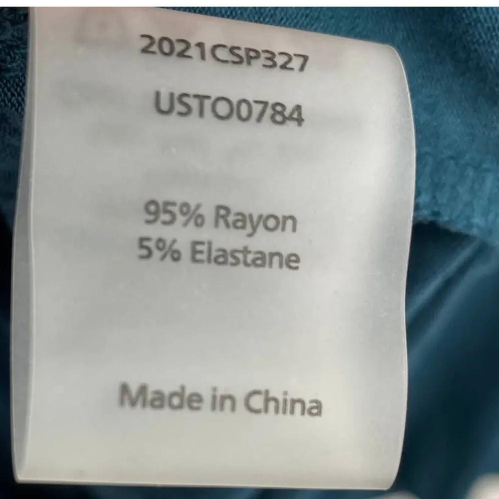 Universal Standard Jersey Stretch Knit V Neck T Shirt Teal Blue Green Womens XL - Image 6