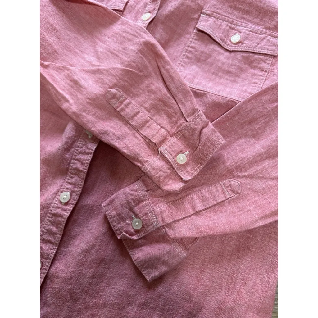 Old Navy Women Size Small Long Sleeve‎ Button Down Shirt Cotton Preppy Classic - Image 9