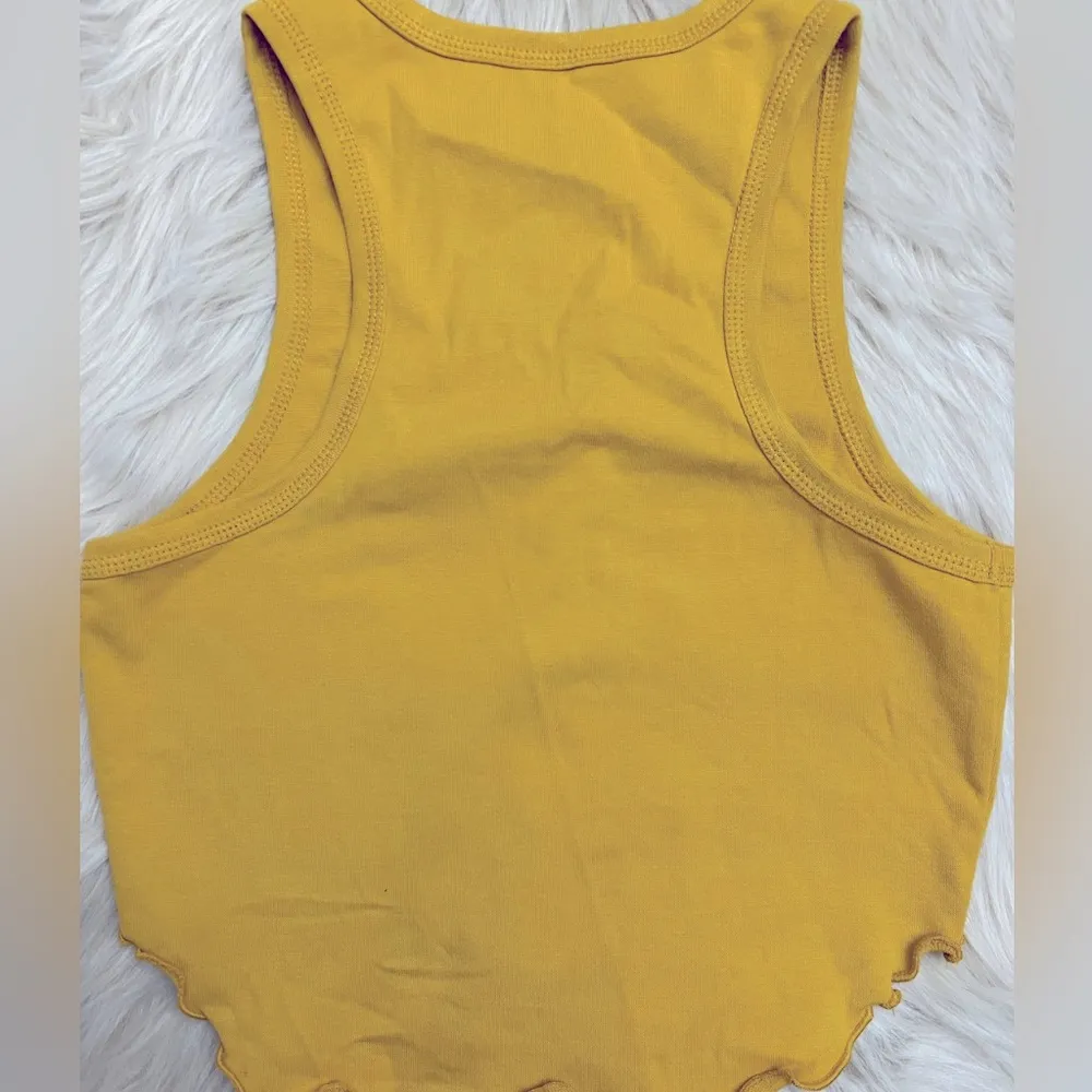 Woodstock Music Festival Make Love Not War Yellow Tank Women’s Size S Orange - Image 4