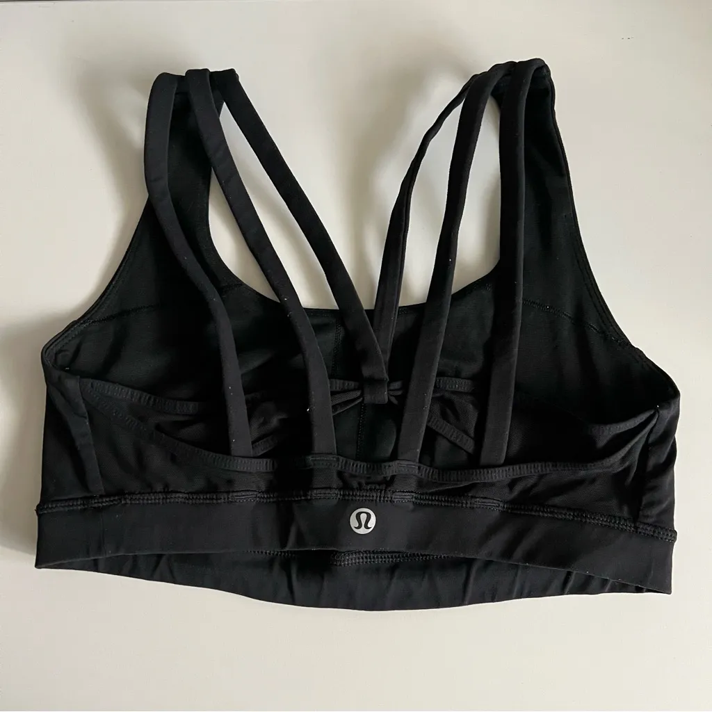 Women’s lululemon athletica Black Multi Strap Energy Bra Exhale Gym Sports Bra 8 - Image 4