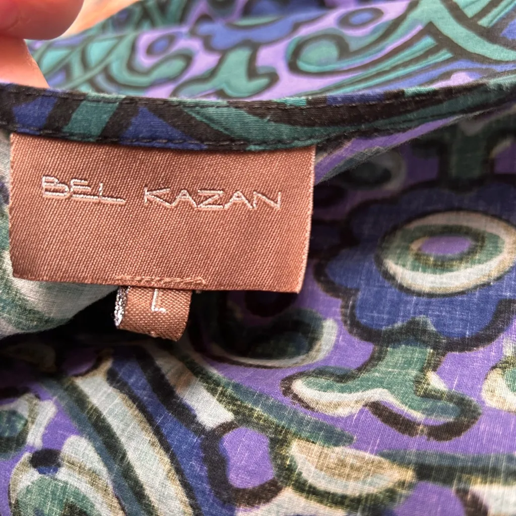 Anthro Bel Kazan Zephyr Wide-Leg Jumpsuit In Blue Size Large - Image 12