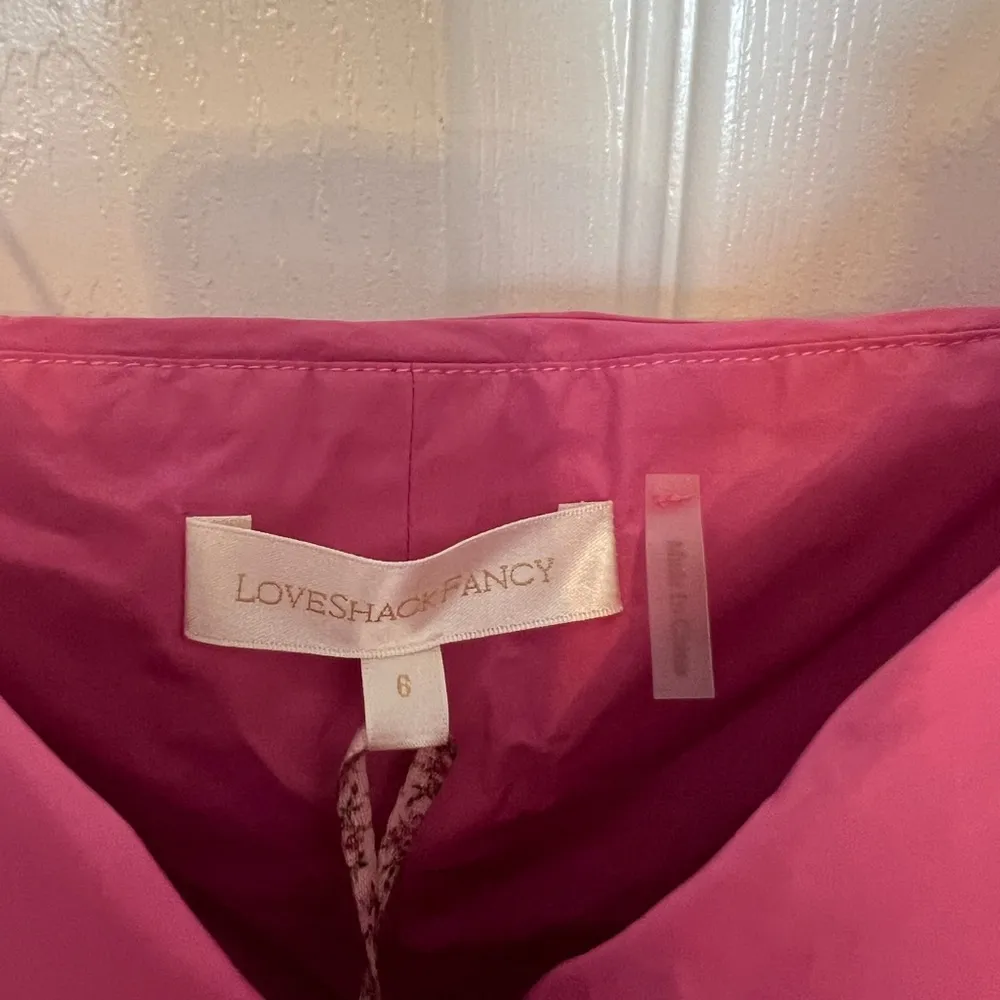 Broken zipper LoveShackFancy Jessilyn Dress in Pomegranate Pink - Image 6