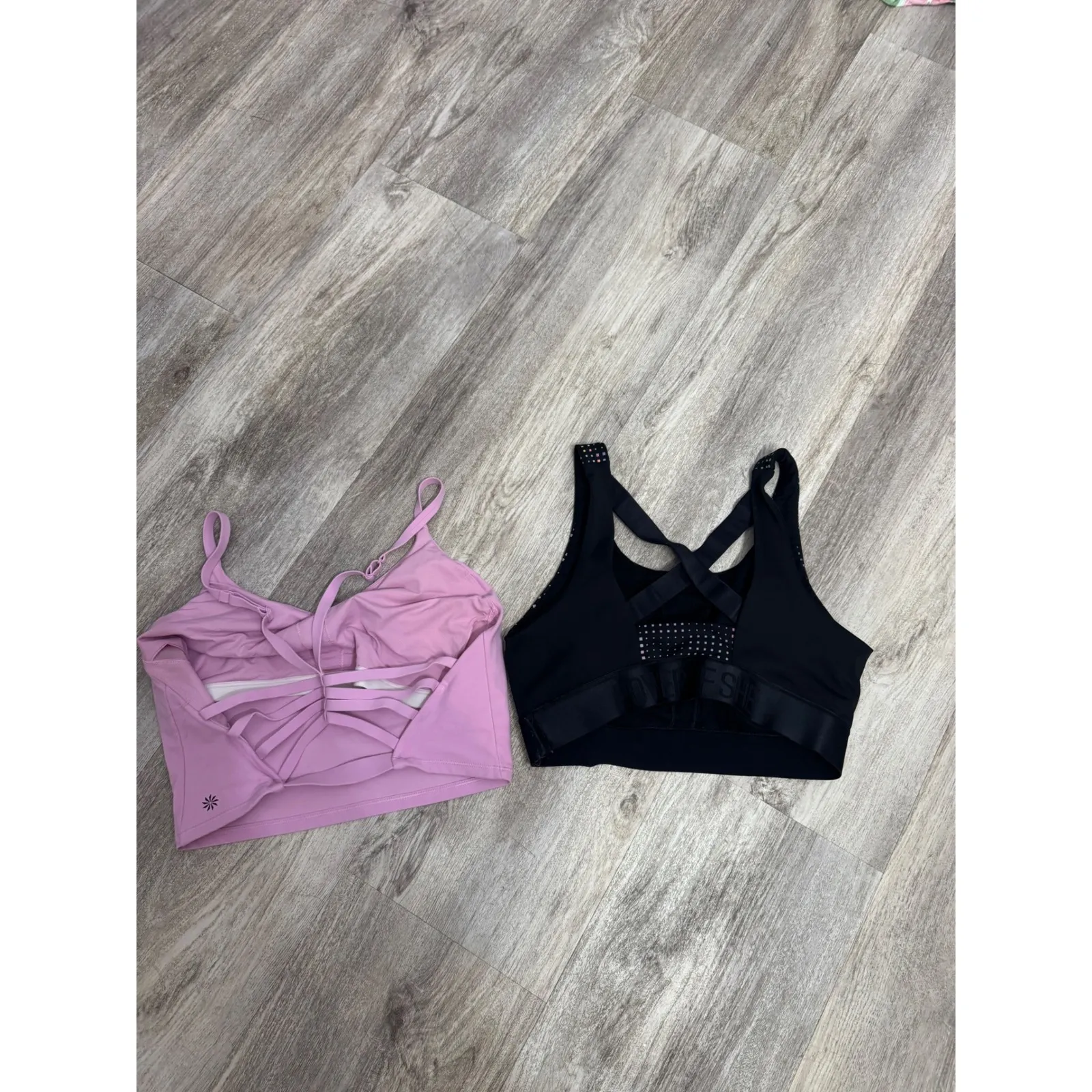 Athleta Bra Bundle of Aurora Reflective and Elation Strappy Pink Bra Size Med - Image 2