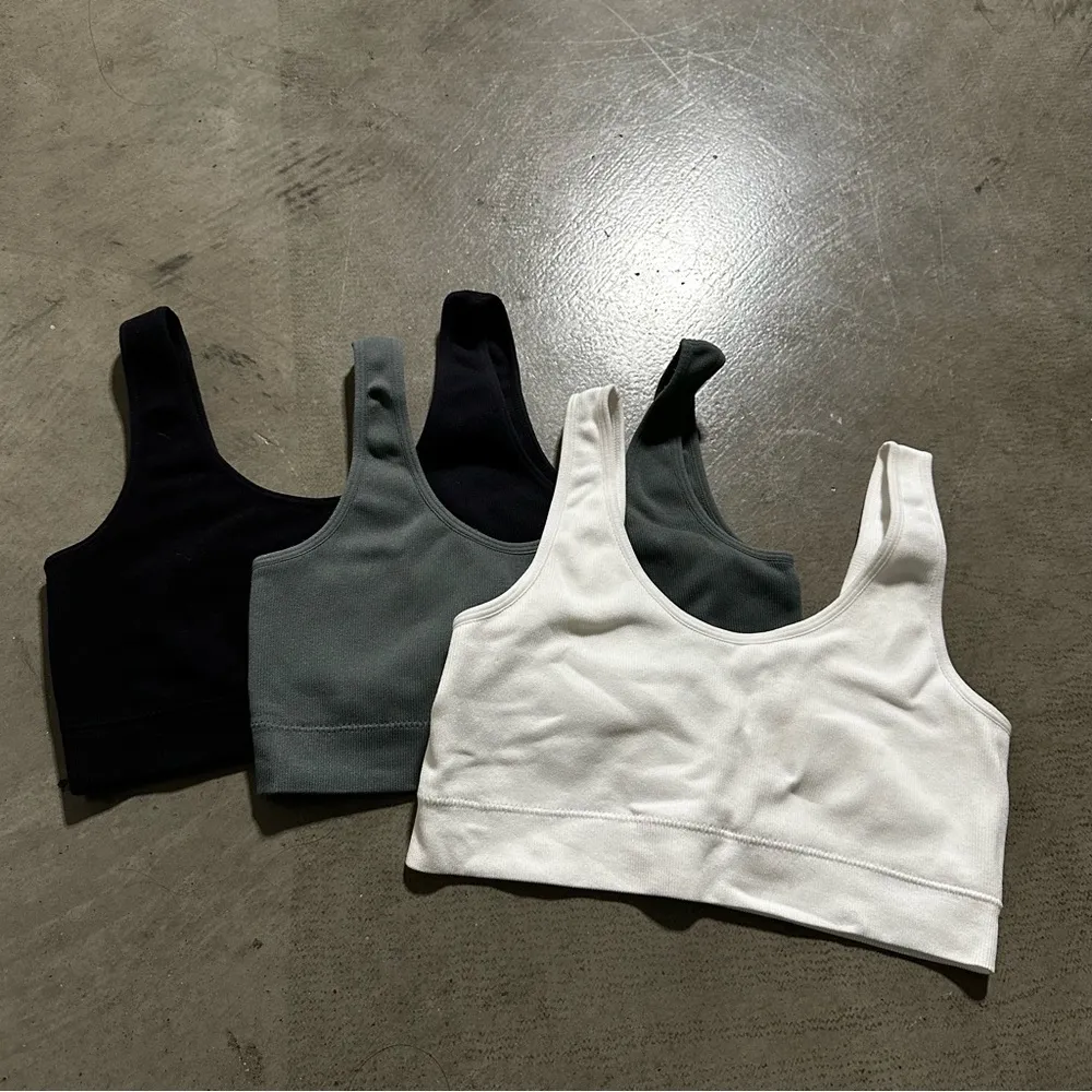 Dorina Flo knit non padded ribbed bralet 3 pack in black khaki and white - Image 10