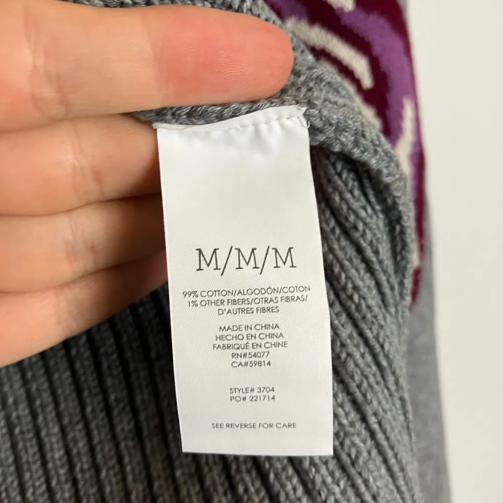 CAbi Eden Gray Purple Pullover Chunky Sweater - Image 7