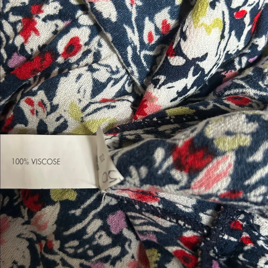 Poupette St. Barth Betty Bety Floral Georgette Maxi Dress Navy Azalea Tier Small - Image 3