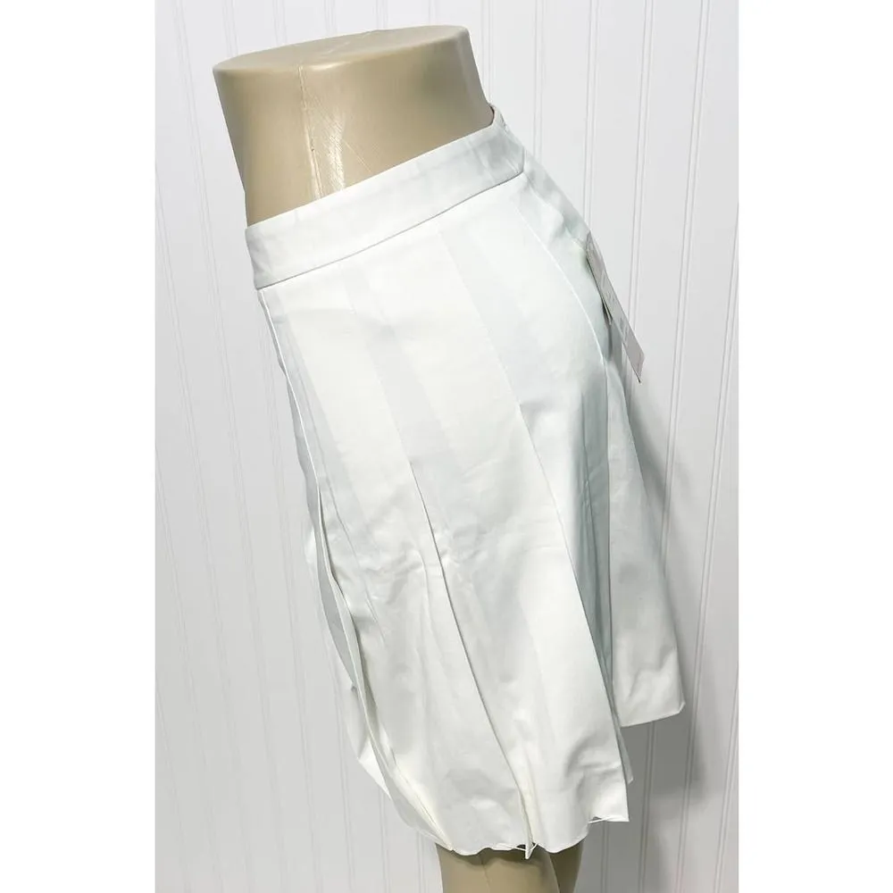 Lilly Kiki Pleated Skirt Knee Length‎ White Midi Tennis Label White Size 2 - Image 5