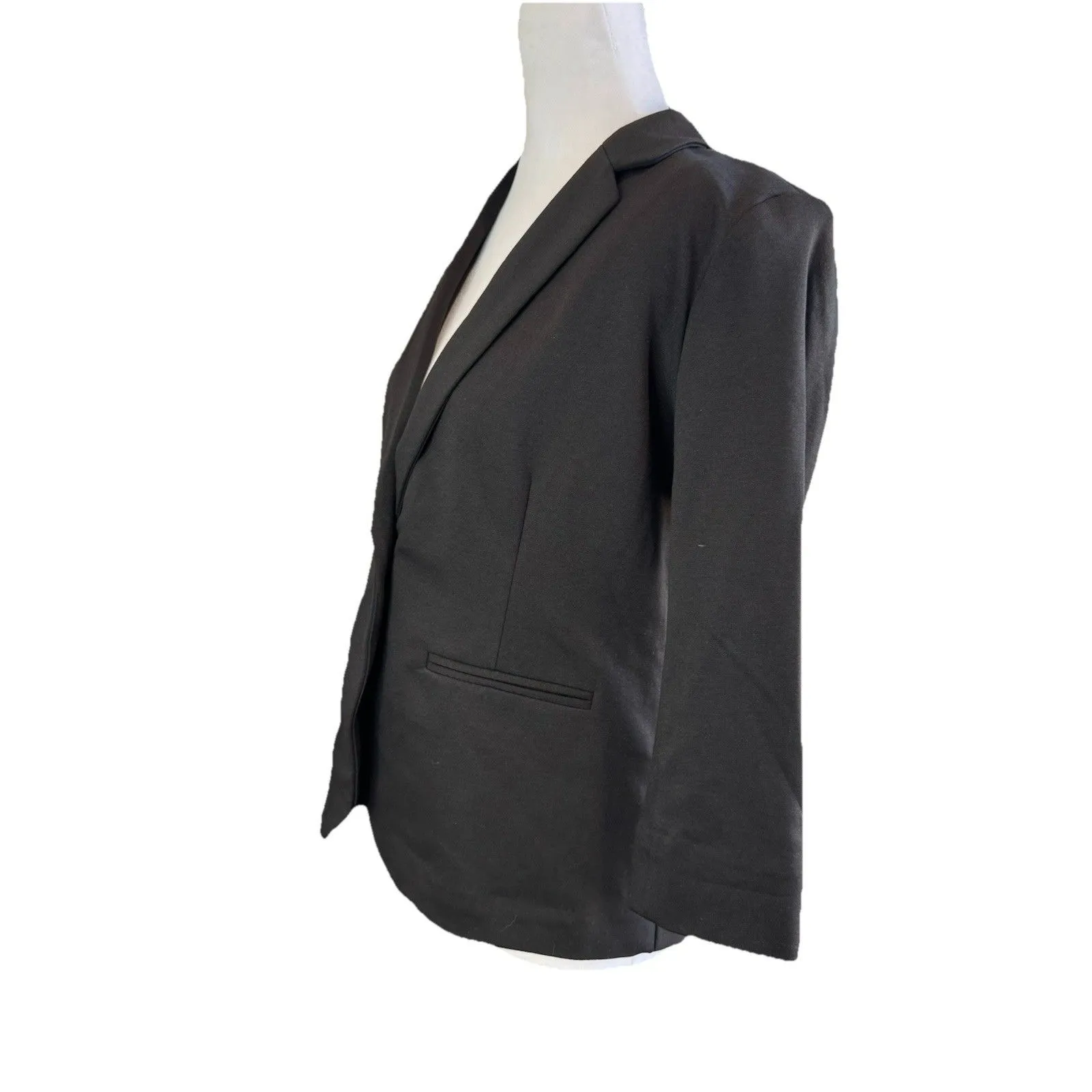 LC Lauren Conrad Fitted Blazer Size XS Black Business Casual 3/4 Sleeves Button - Image 3