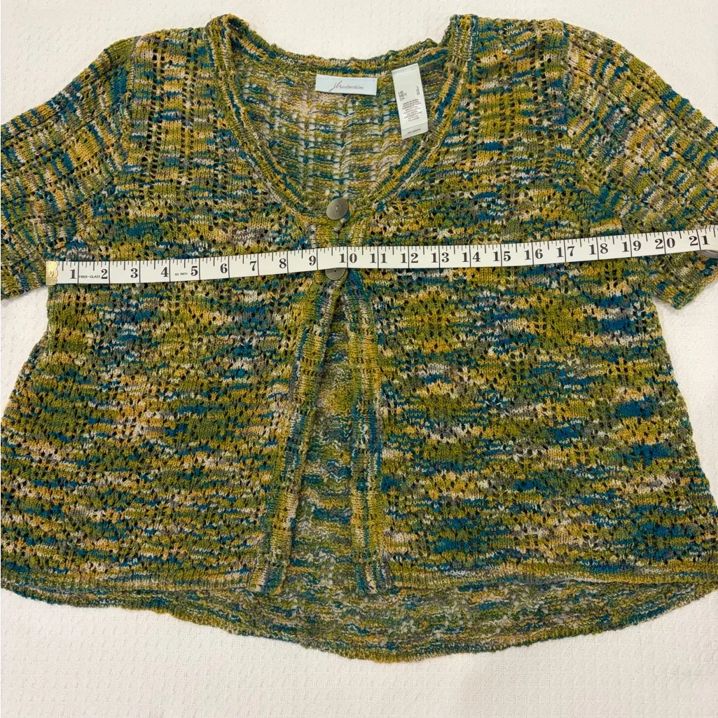 JH Collectibles Grunge Green Forest Fairy Gobblin Cropped Crochet Cardigan Large - Image 6