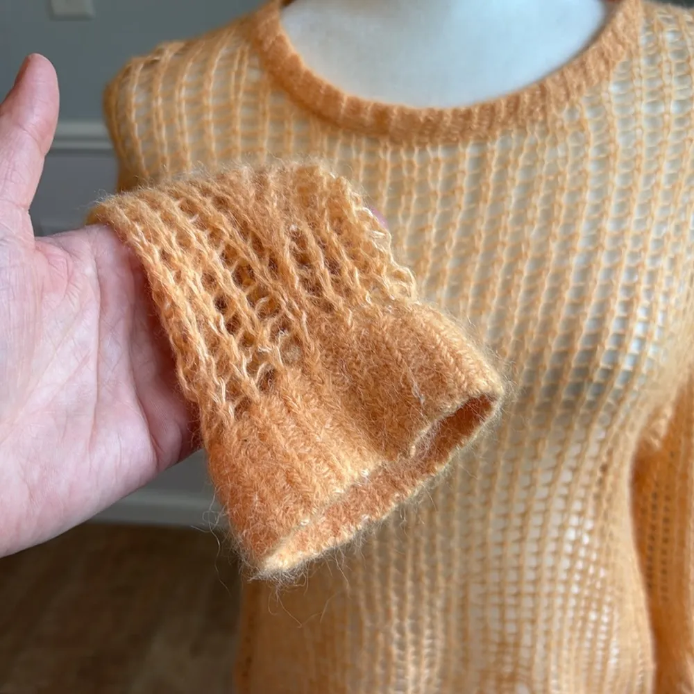 Free People Light & Lofty Pullover Sweater Alpaca Mango Orange Size XS - Image 4