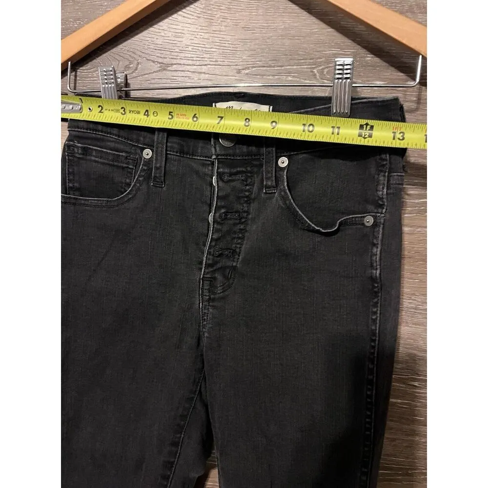 Madewell Jeans Womens Size 25 Black 10" High Rise Skinny Button Fly 25x27 - Image 5