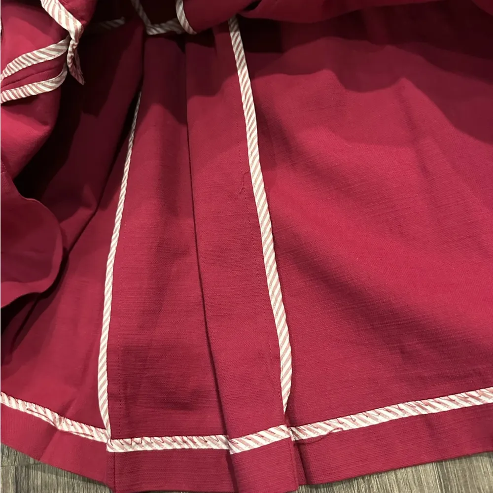 Beth Bowley Sz 4 Trench Coat Belted Jacket Cotton Y2K Double Breasted Preppy Pink - Image 5