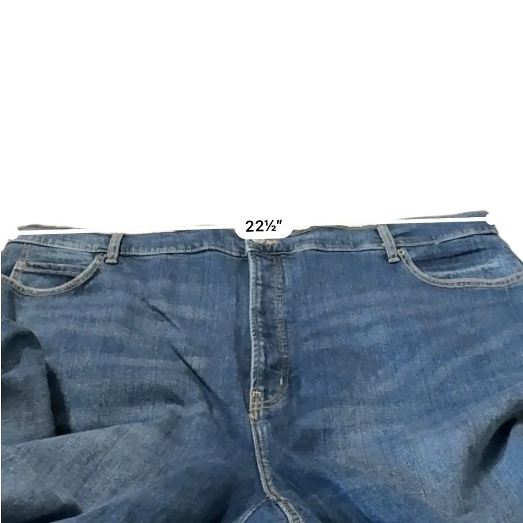 Old Navy NWT Sky-High Straight Jeans Women's 24 Plus Distressed Dark Wash Denim - Image 6