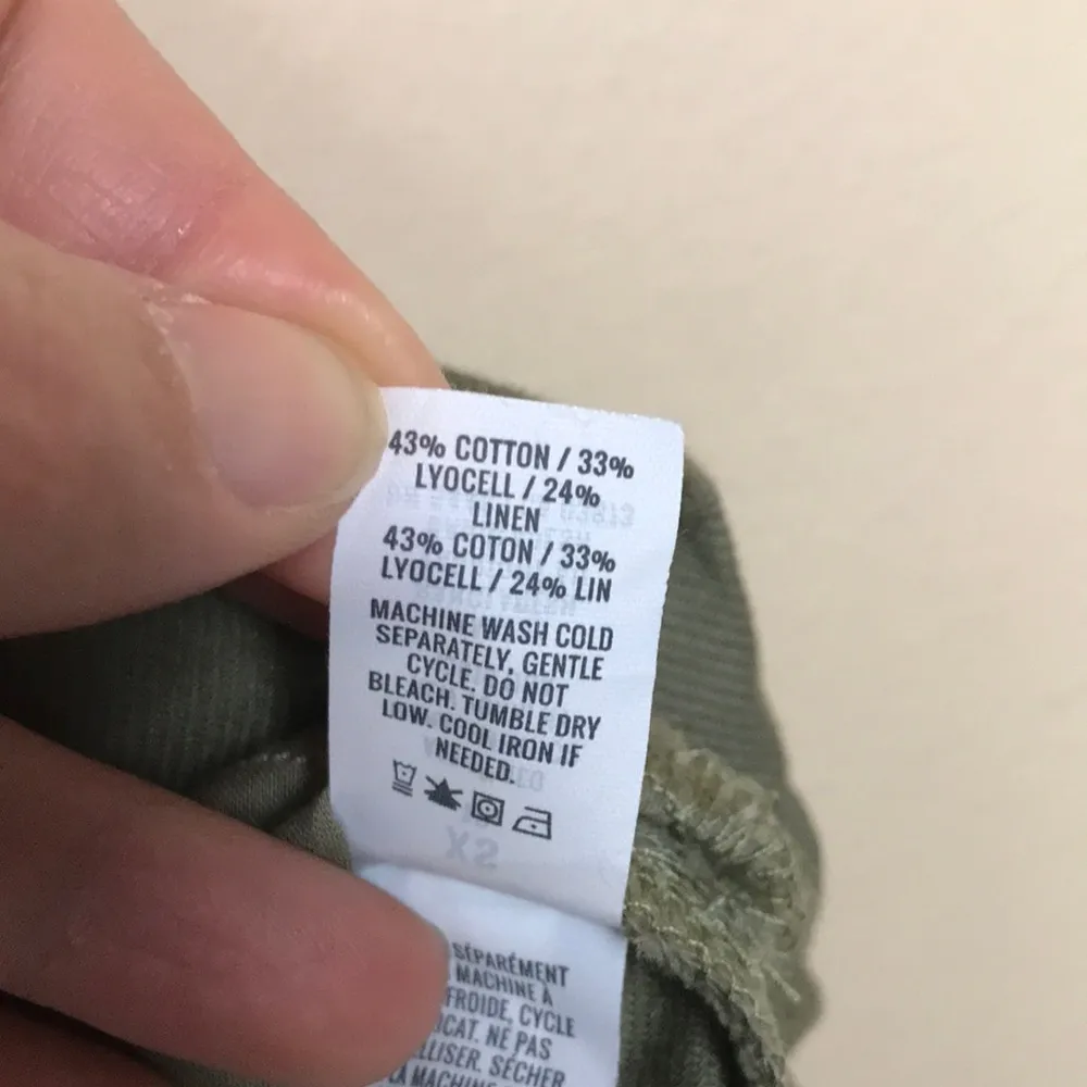 Aerie Women’s Linen Blend Utility Olive Green Long Sleeve Romper Jumpsuit - Image 8