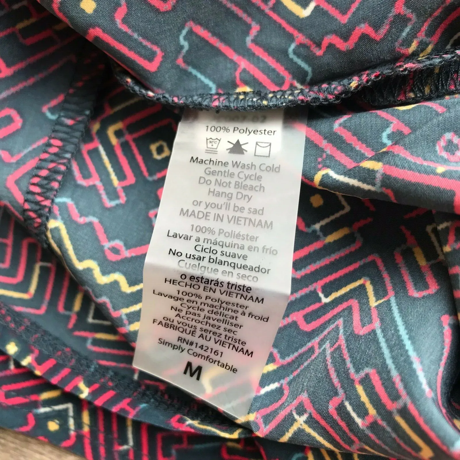 LuLaRoe Womens Duster Medium‎ Joy Long Vest Geometric Maze Print Colorful NEW - Image 8