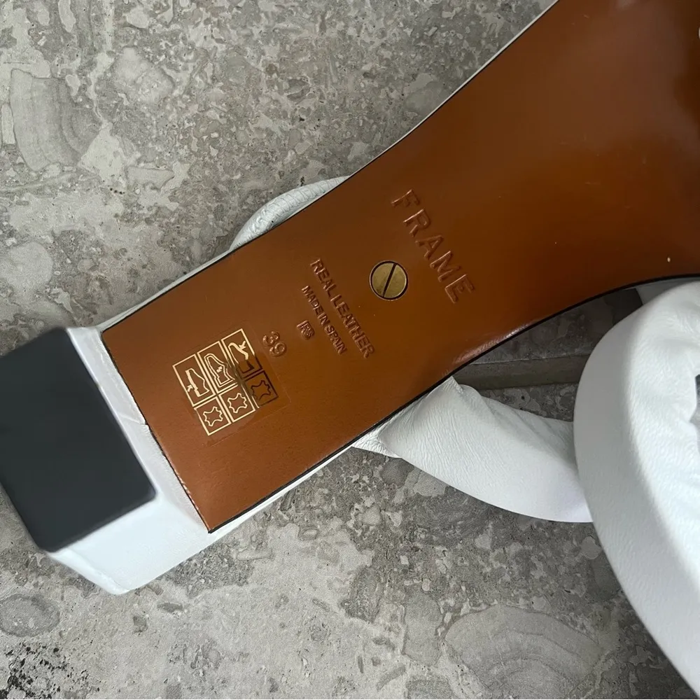 frame denim Frame White Slide Leather Sandals EU 39 NEW - Image 4