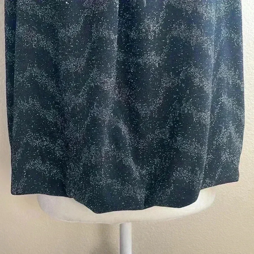Anthropologie Shimmer‎ Black Silver Bubble Tank Blouse Carly Top S - Image 6