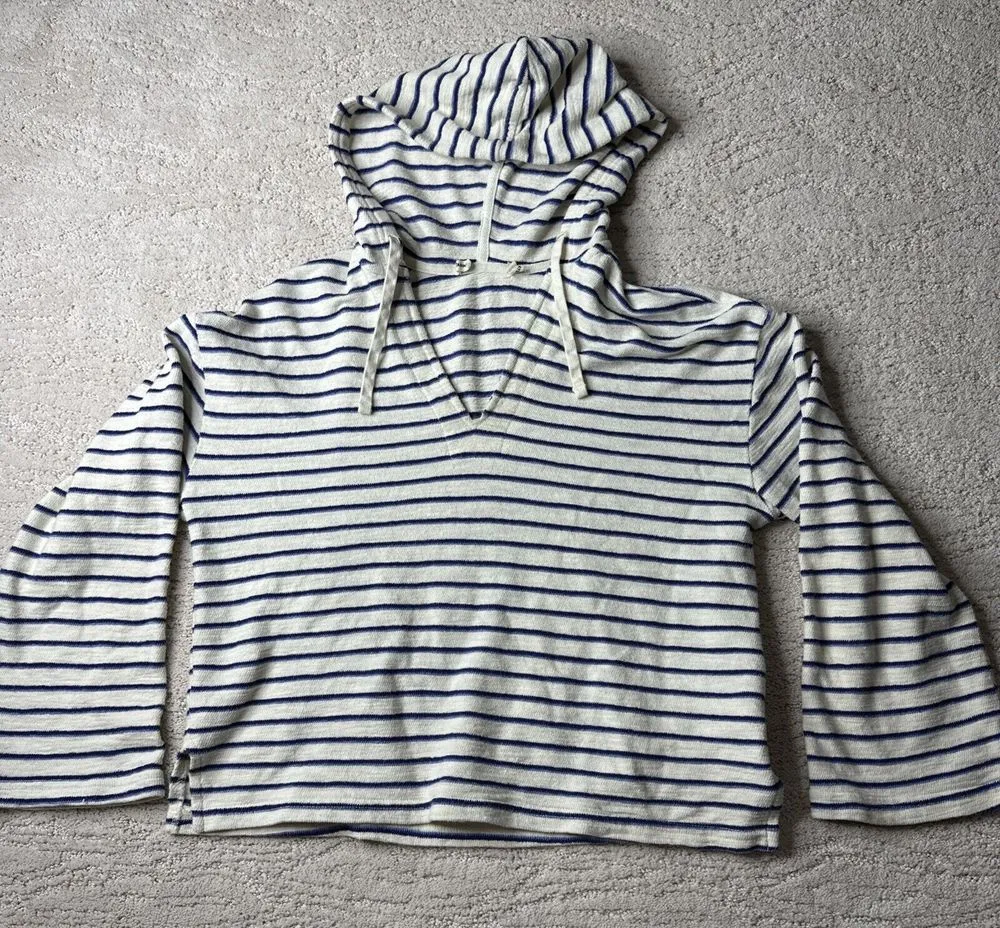Women's Marine Layer Size XS Striped Playa Hoodie Lightweight - Image 1