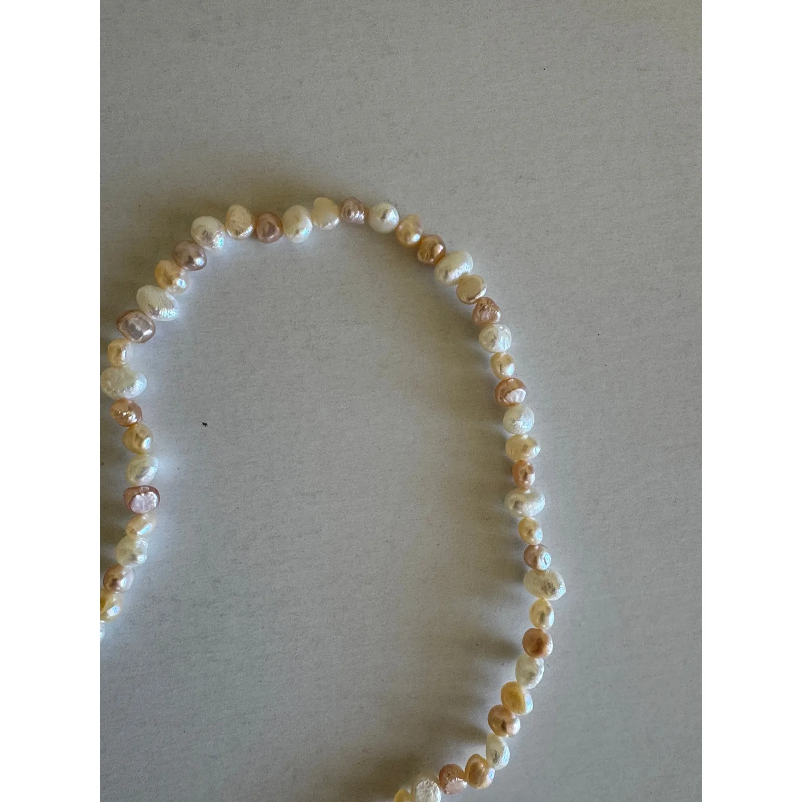 Vintage freshwater pearl necklace baroque pearls hand knotted rustic minimalist - Image 2