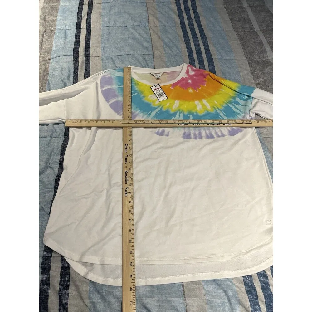 Crown & Ivy womens XL tie dye round hem long sleeve shirt NWT - Image 3