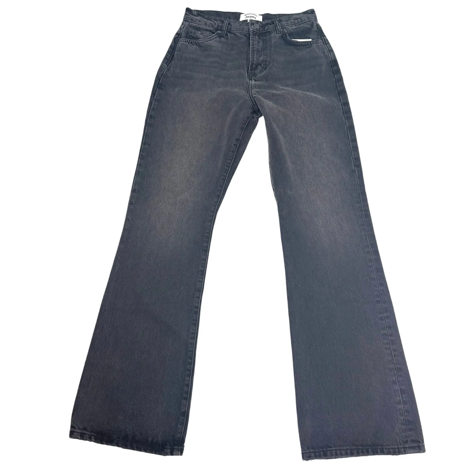 Reformation Mia Black High Rise Vintage Bootcut Jeans Rigid Denim Trinity 25 - Image 3