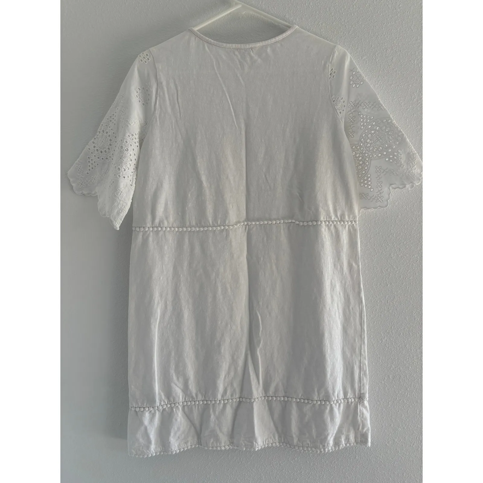 Boden Dress Womens Size 6 Heidi White‎ Eyelet Embroidery Cotton Coastal Beachy White - Image 2