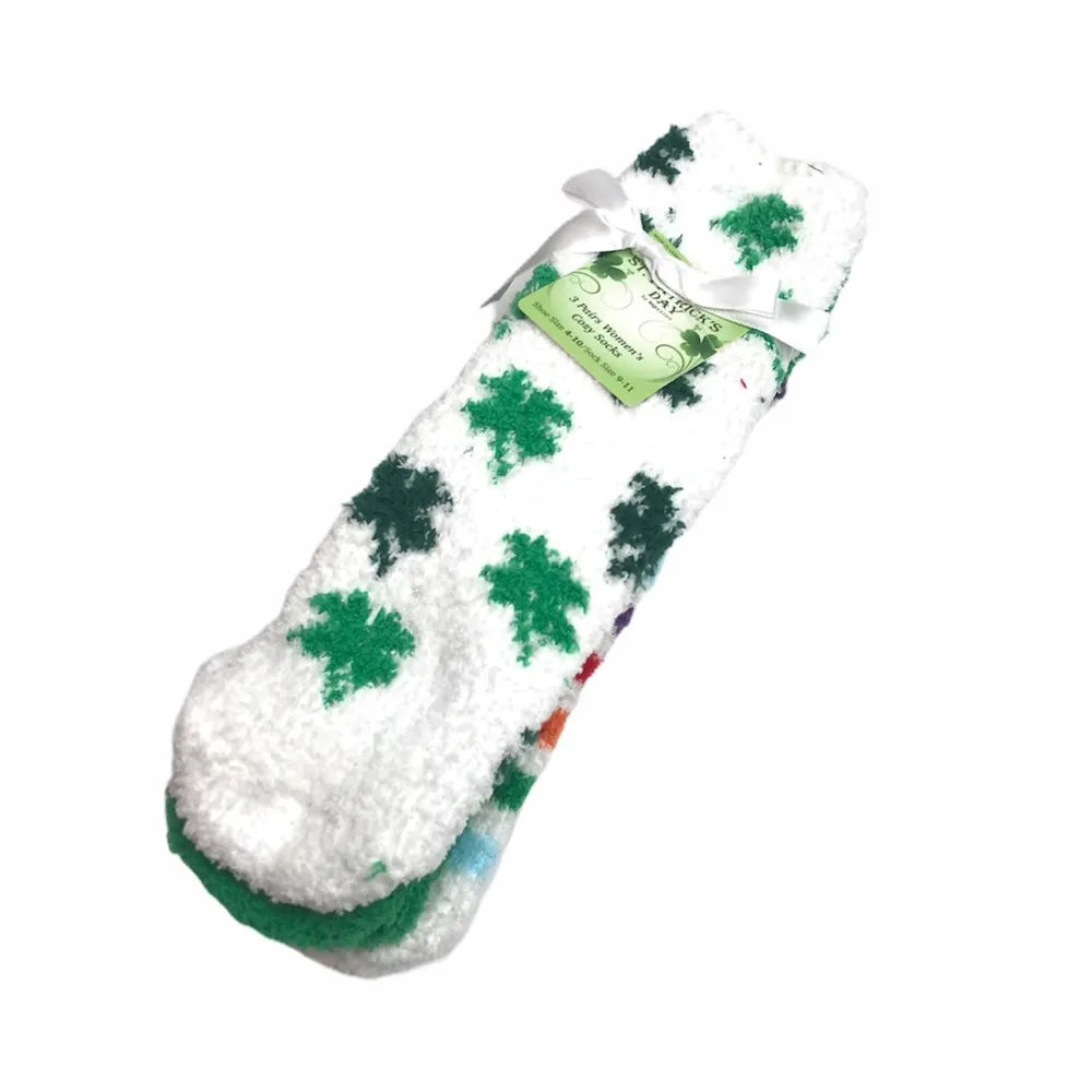 Legappeal St. Patrick’s Day Crew Socks 3 Pack White Green - Image 6