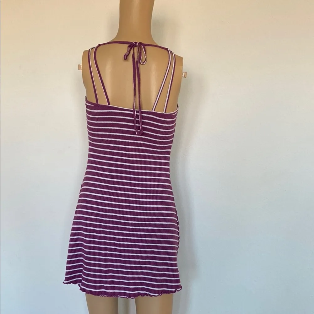 Purple and White Striped Dress - Image 4