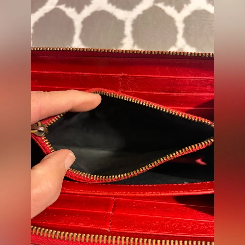 Balenciaga Paris Red Iconic Wallet luxury leather zip around luxury leather - Image 12