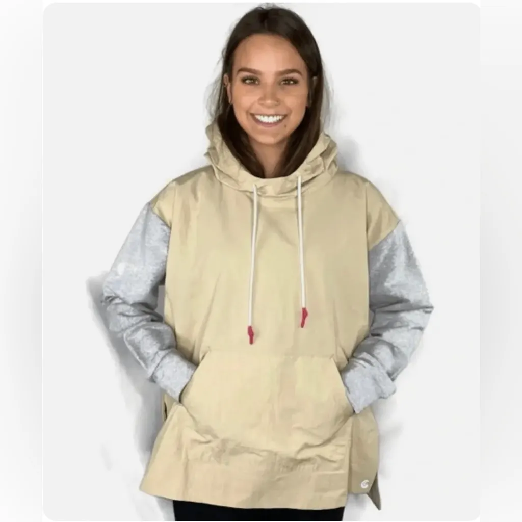 Johnny Was Calme Mix Nylon Women’s Cream Hooded Pullover Jacket Size Large - Image 2