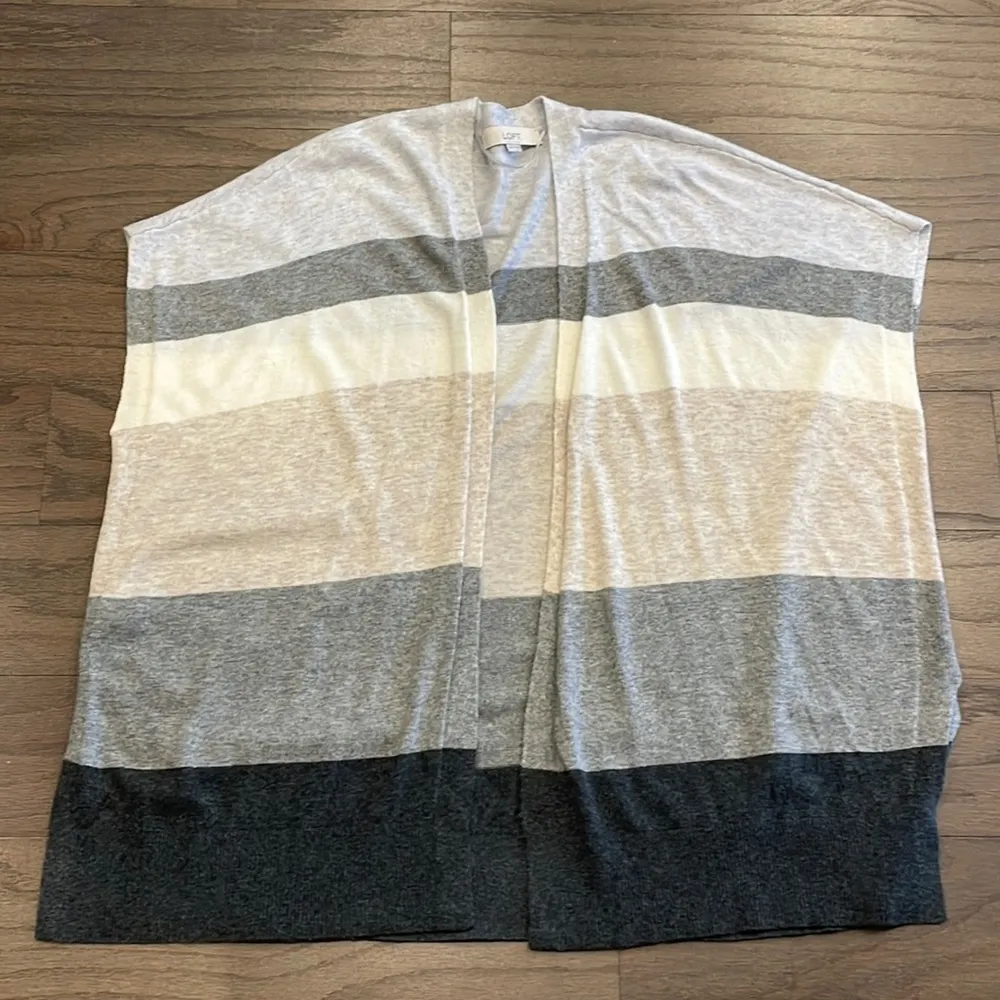 LOFT Striped Poncho Sweater - Size XS/S - Image 2