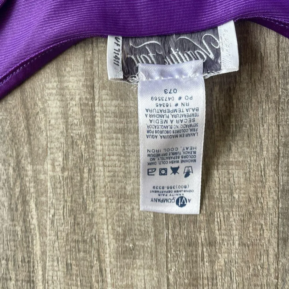 Vintage Vanity Fair Silky Nightgown Floral Purple Medium - Image 3